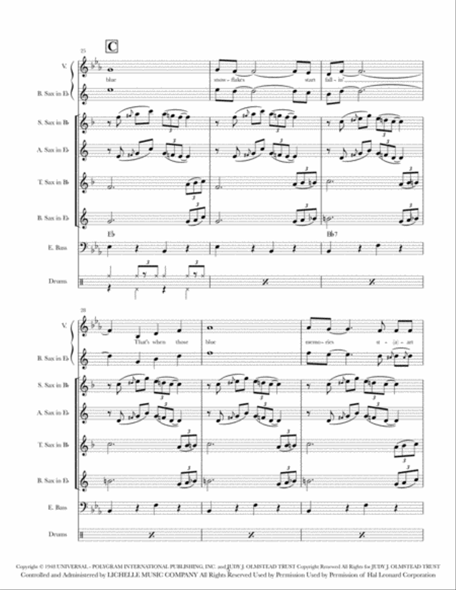 Blue Christmas Blue Christmas Saxophone Quartet scores gallery preview page 5