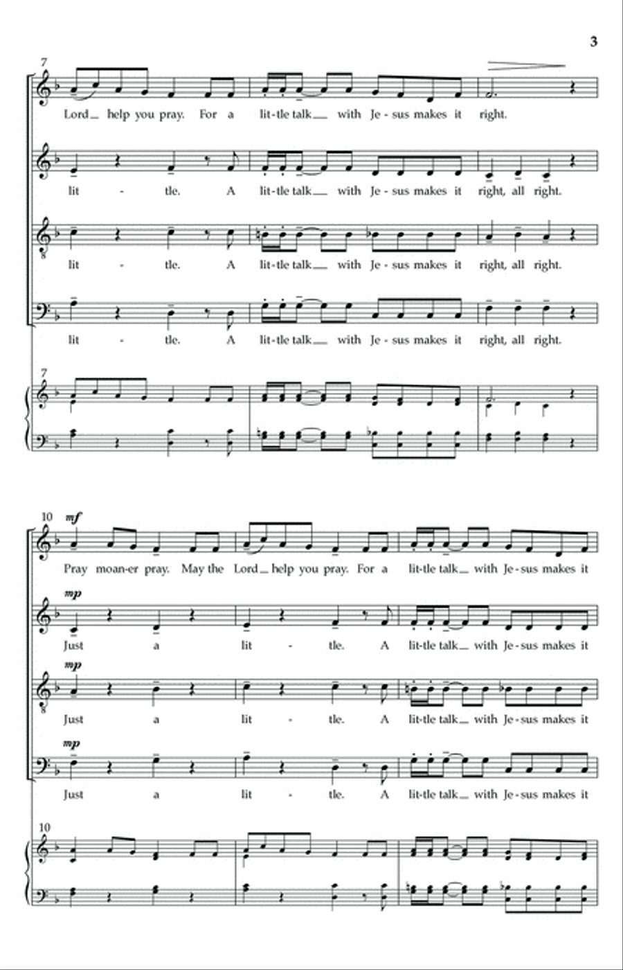 A Little Talk With Jesus 4-Part scores gallery preview page 2