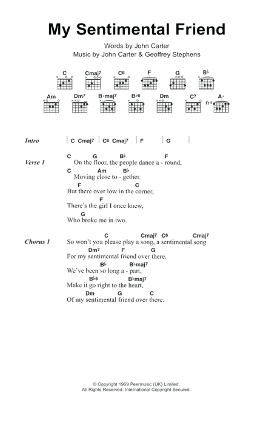 My Sentimental Friend Acoustic Guitar scores gallery preview page 1