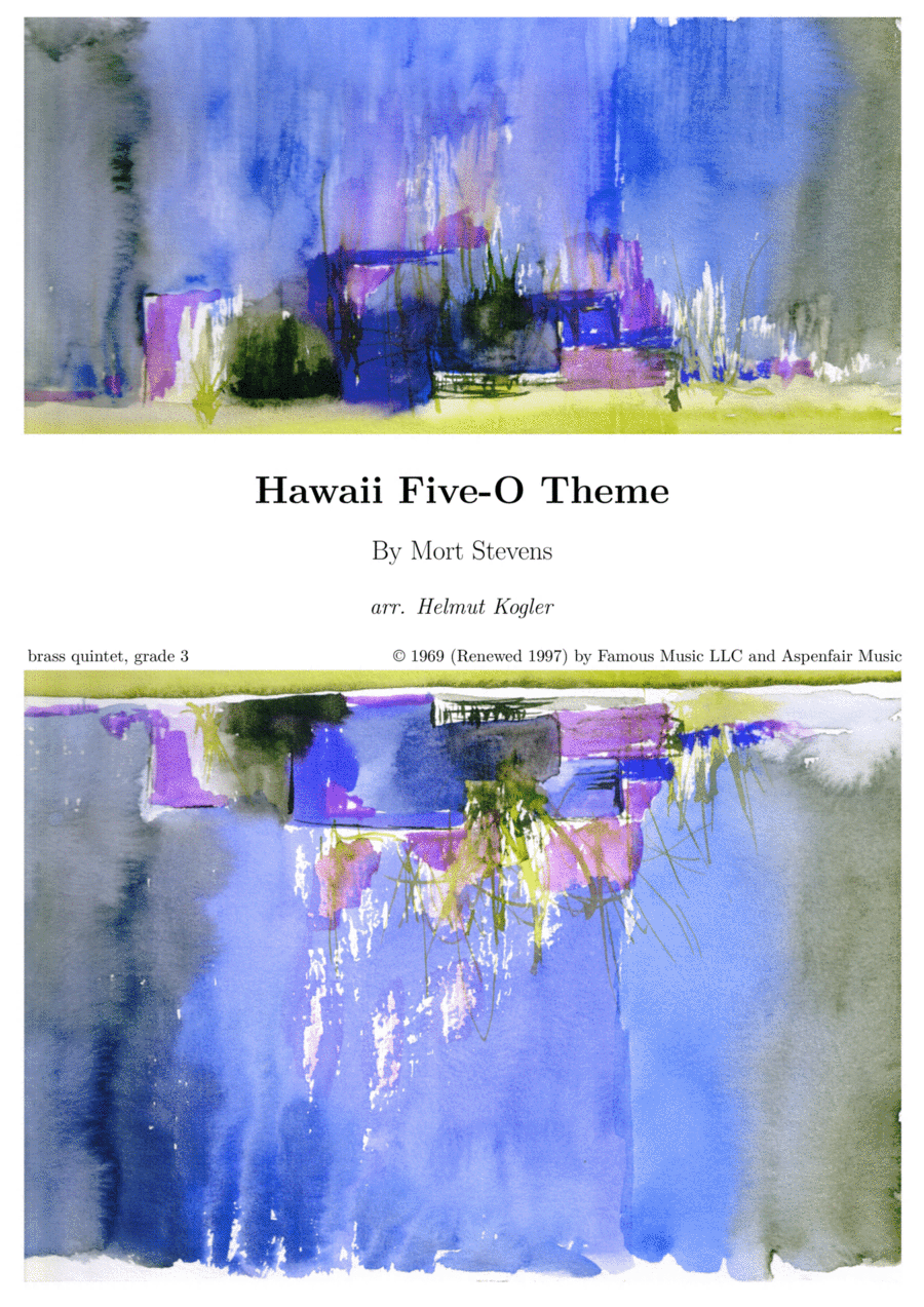 Hawaii Five-o Theme Brass Quintet scores gallery preview page 1