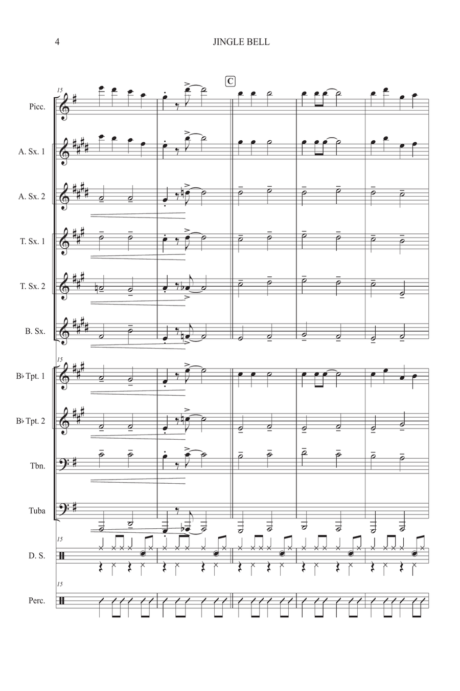 Jingle Bells For Jazz Band Jazz Ensemble scores gallery preview page 4