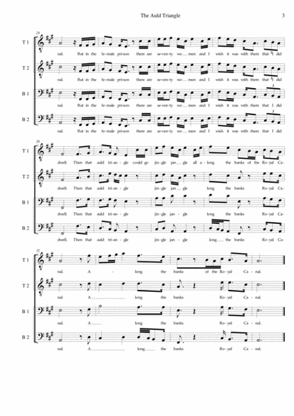 The Auld Triangle (Dominic Beehan) (TTBB) - Arrangement for men's choir (Runrig Allstars)