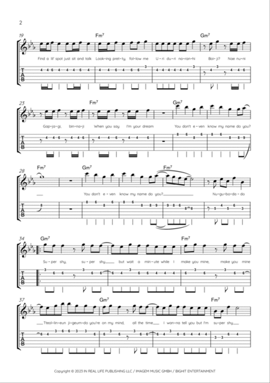 Super Shy Super Shy Electric Guitar scores gallery preview page 2