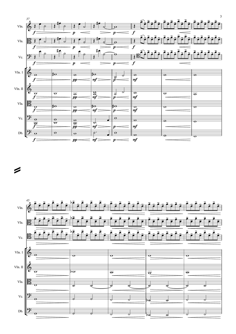Koral & Vocalise for solo string instrument + string orchestra String Orchestra scores gallery preview page 3