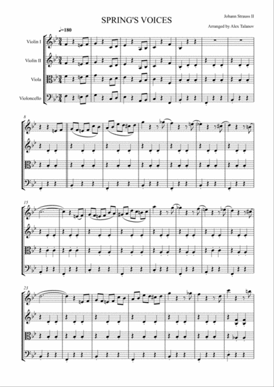 Voices of Spring String Quartet scores gallery preview page 2
