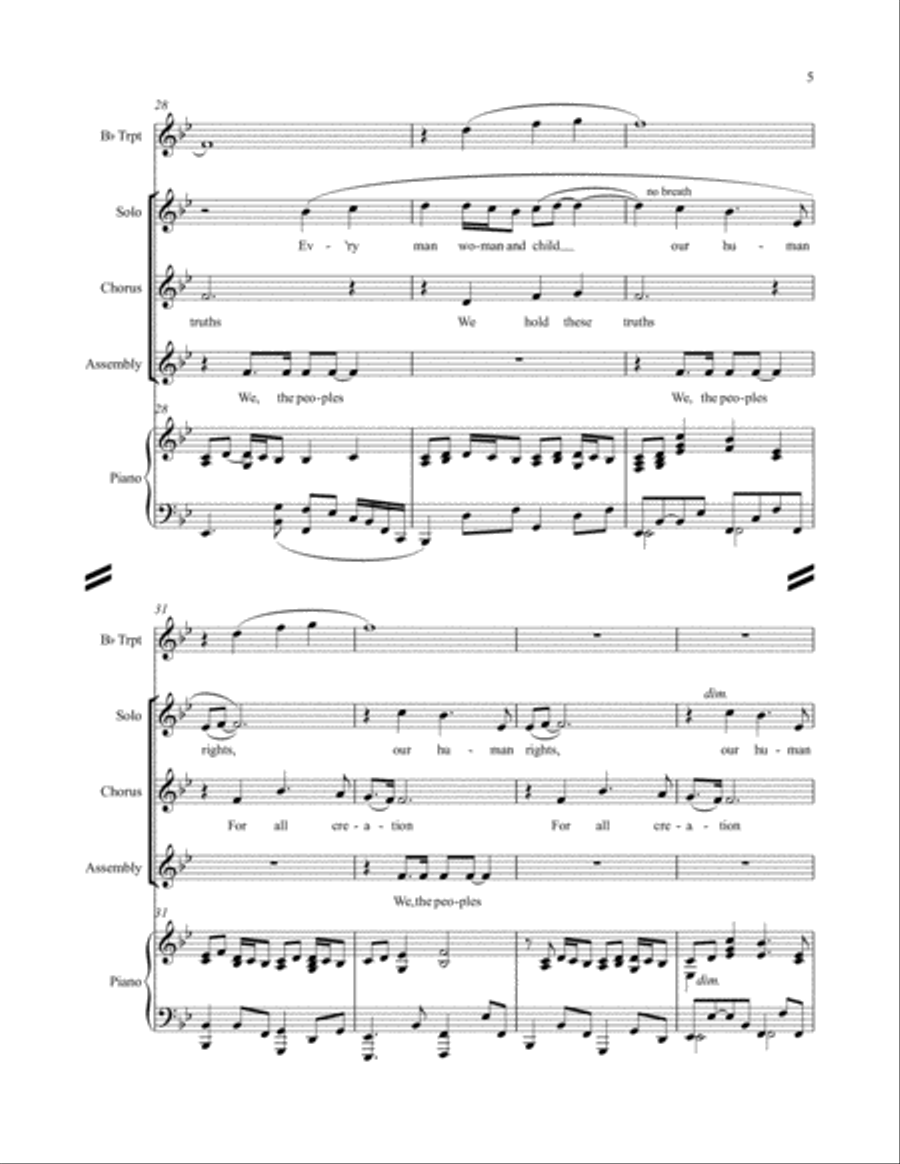 Every Man, Woman, and Child - Full Score - Bb Major Choir scores gallery preview page 5