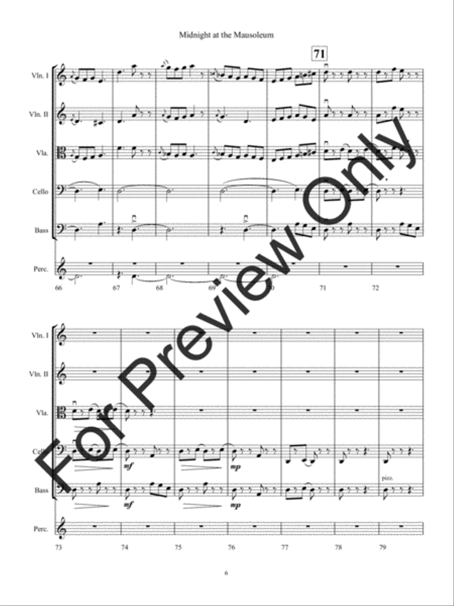 Midnight at the Mausoleum (Score) String Orchestra scores gallery preview page 9