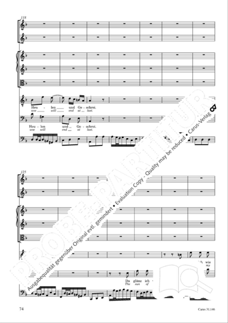 Through bitter tribulation we enter into God's kingdom (Wir mussen durch viel Trubsal in das Reich Gottes eingehen) 4-Part scores gallery preview page 75