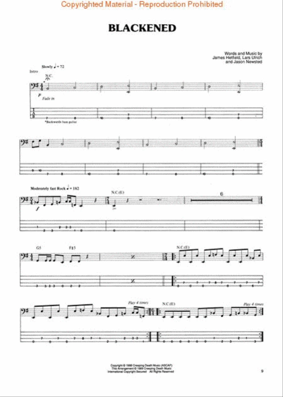 And Justice for All - Bass Bass Guitar Tablature scores gallery preview page 2