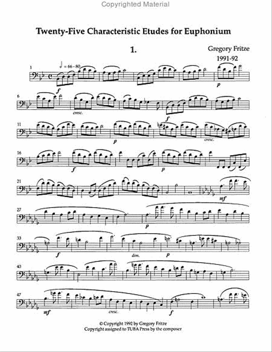Twenty-five Characteristic Etudes Euphonium scores gallery preview page 2