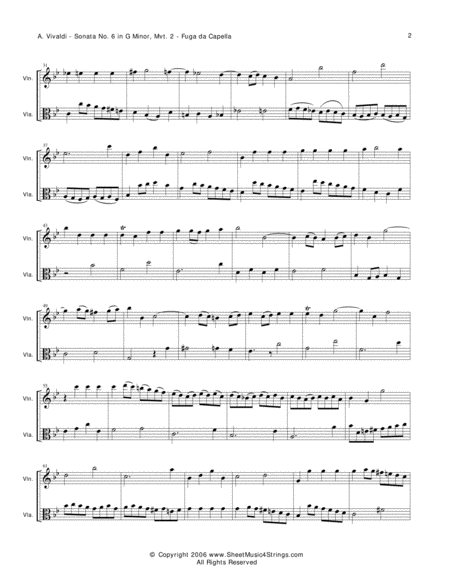 Vivaldi, A. - Sonata No.1 Mvt. 2 for Violin and Viola image number null
