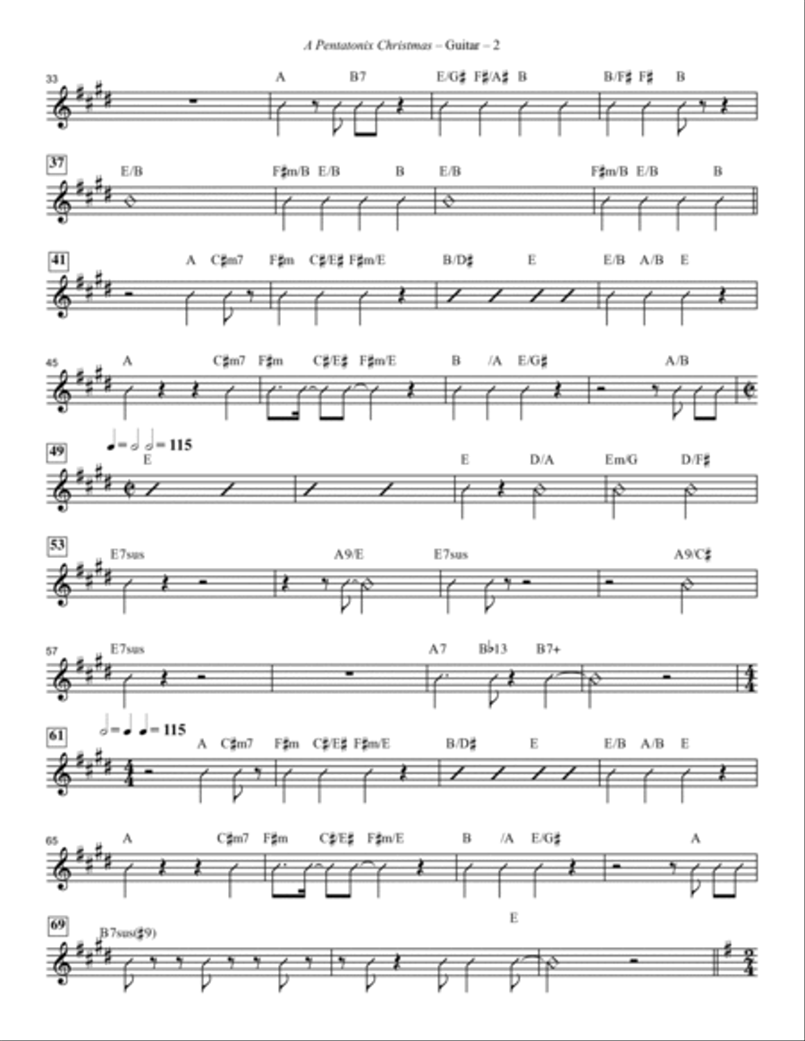 A Pentatonix Christmas (Medley) (arr. Mark Brymer) - Guitar Choir scores gallery preview page 2