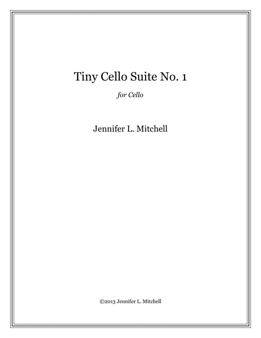 Tiny Cello Suite No. 1 Cello Solo scores gallery preview page 1