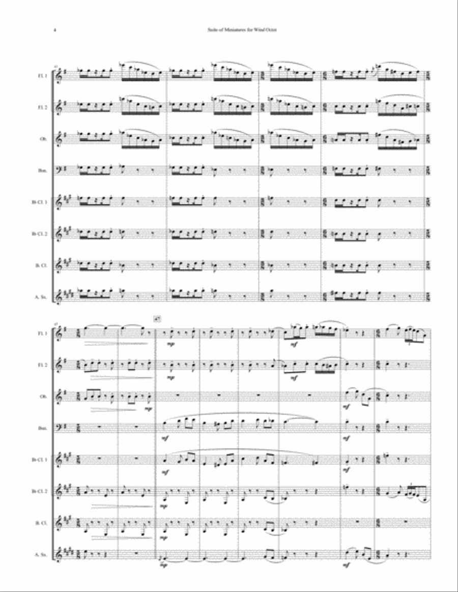 Suite of Miniatures for Wind Octet Woodwind Ensemble scores gallery preview page 5