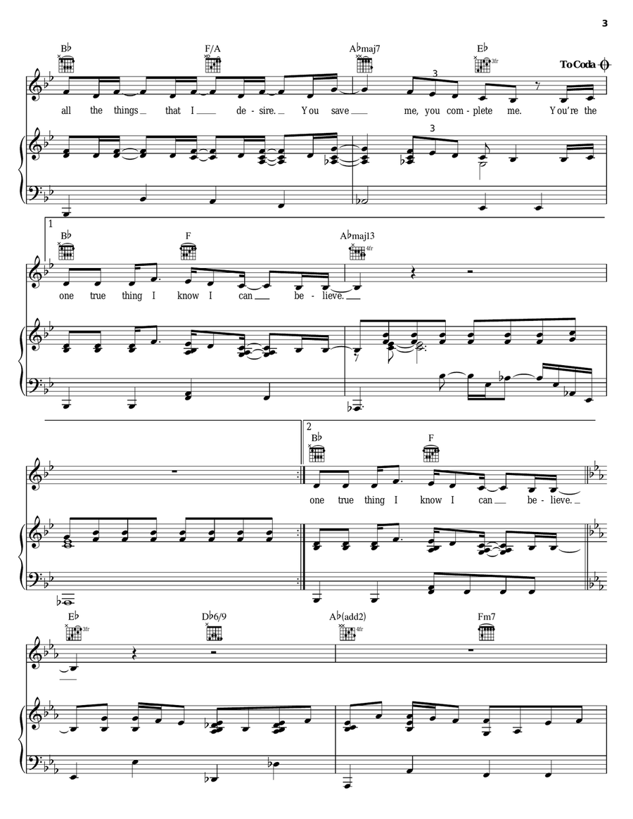 Push Piano, Vocal, Guitar scores gallery preview page 3