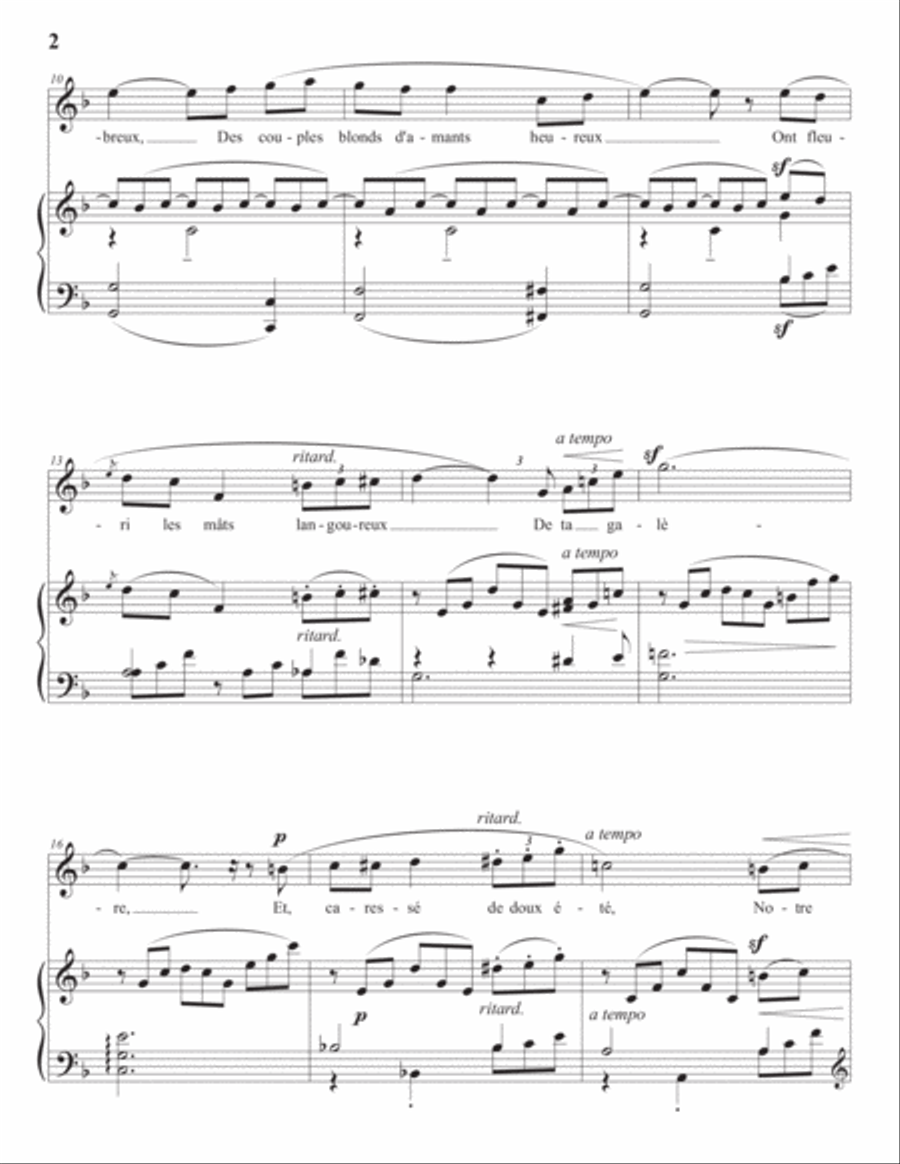 CHABRIER: L'île heureuse (transposed to F major) Voice scores gallery preview page 3