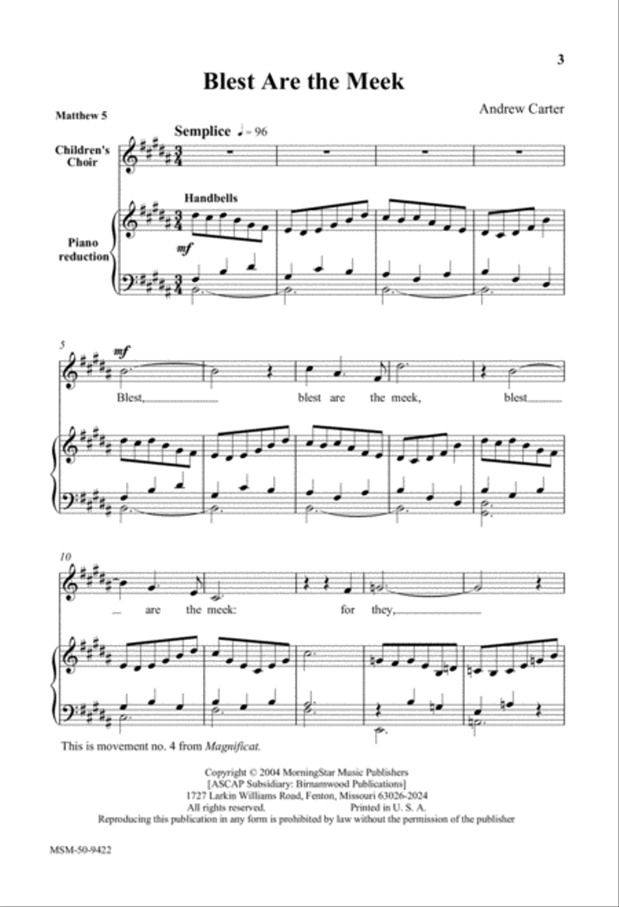 Blest Are They Three Treble Anthems from Magnificat Unison Choir scores gallery preview page 2