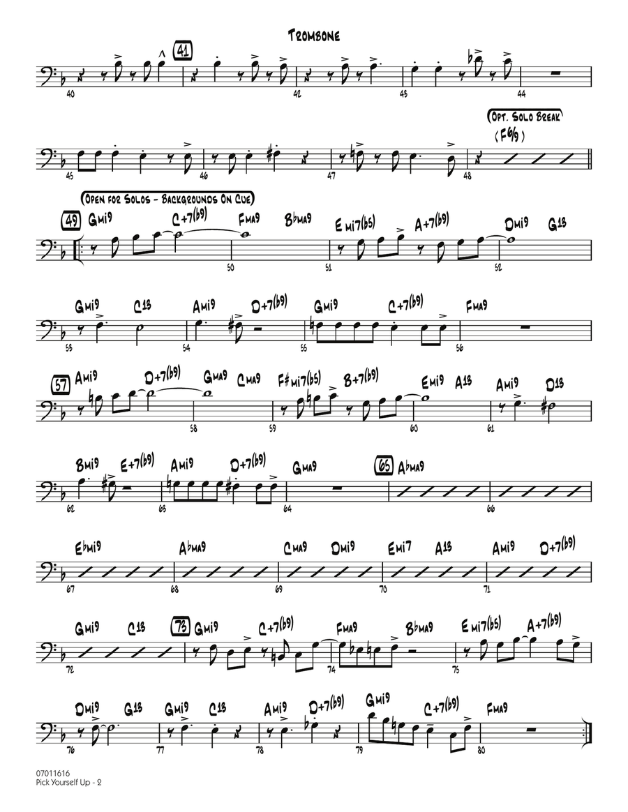 Pick Yourself Up - Trombone Jazz Ensemble scores gallery preview page 2