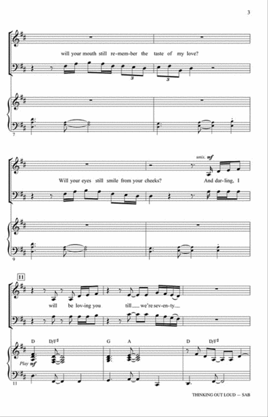 Thinking Out Loud 3-Part scores gallery preview page 3