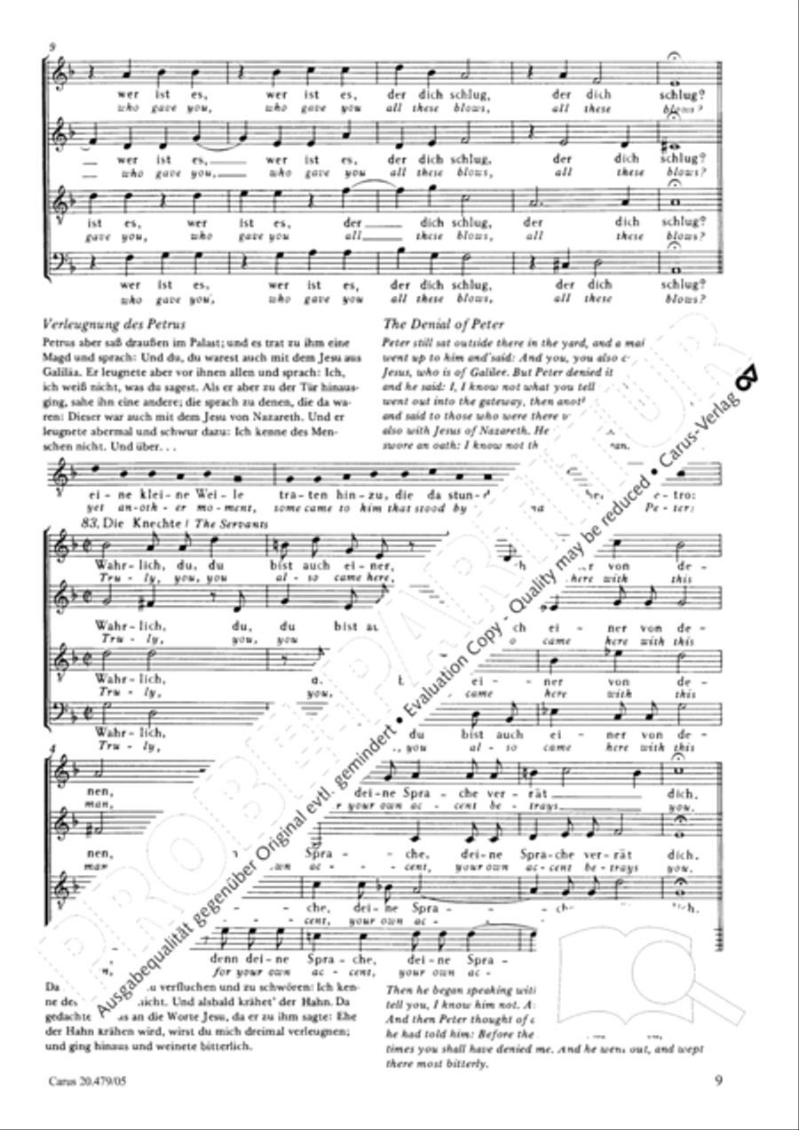 St. Matthew Passion (Matthaus-Passion) 4-Part scores gallery preview page 10