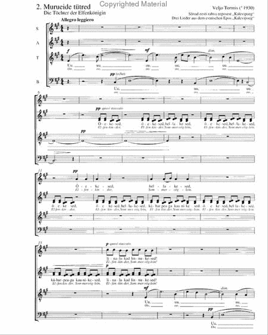 Daughters of the meadow matron (Die Tochter der Elfenkonigin) SSAATTBB scores gallery preview page 2