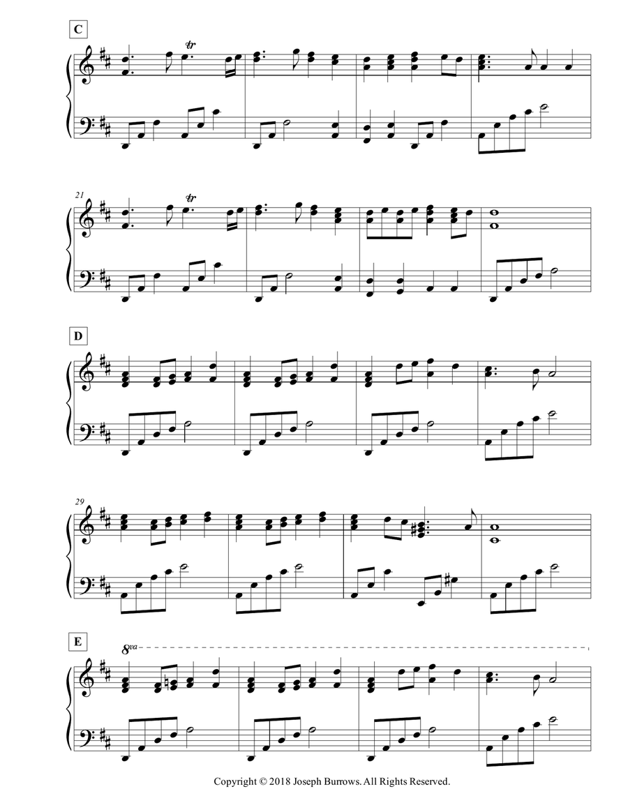 Trumpet Voluntary by Jeremiah Clarke - Piano Solo Trumpet scores gallery preview page 2