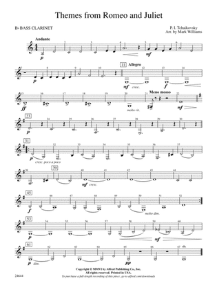 Romeo and Juliet, Themes from: B-flat Bass Clarinet