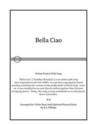 Bella Ciao - Violin Duet with Optional Piano Accompaniment