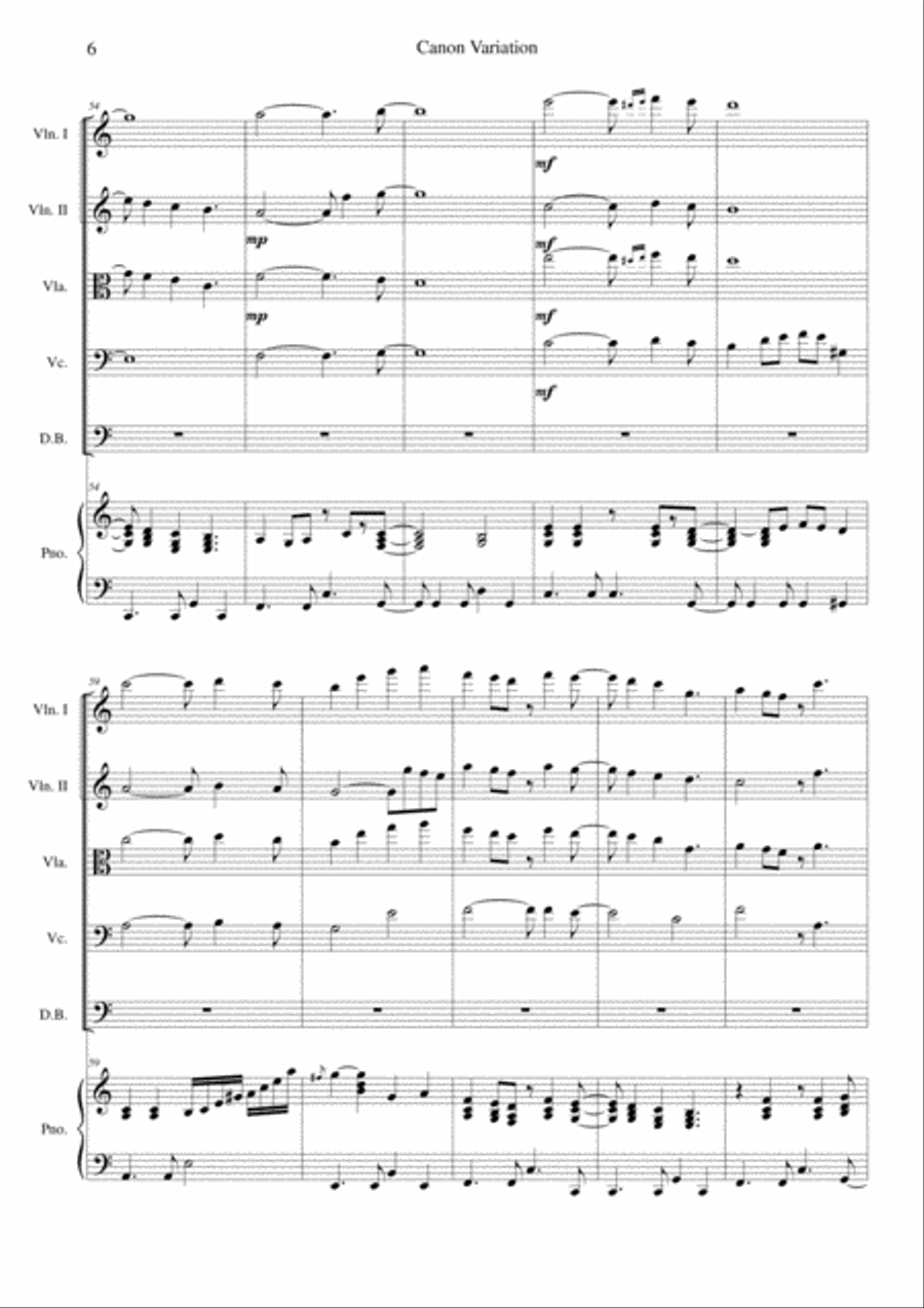 Canon Variation (Jazz Version) Chamber Music scores gallery preview page 6
