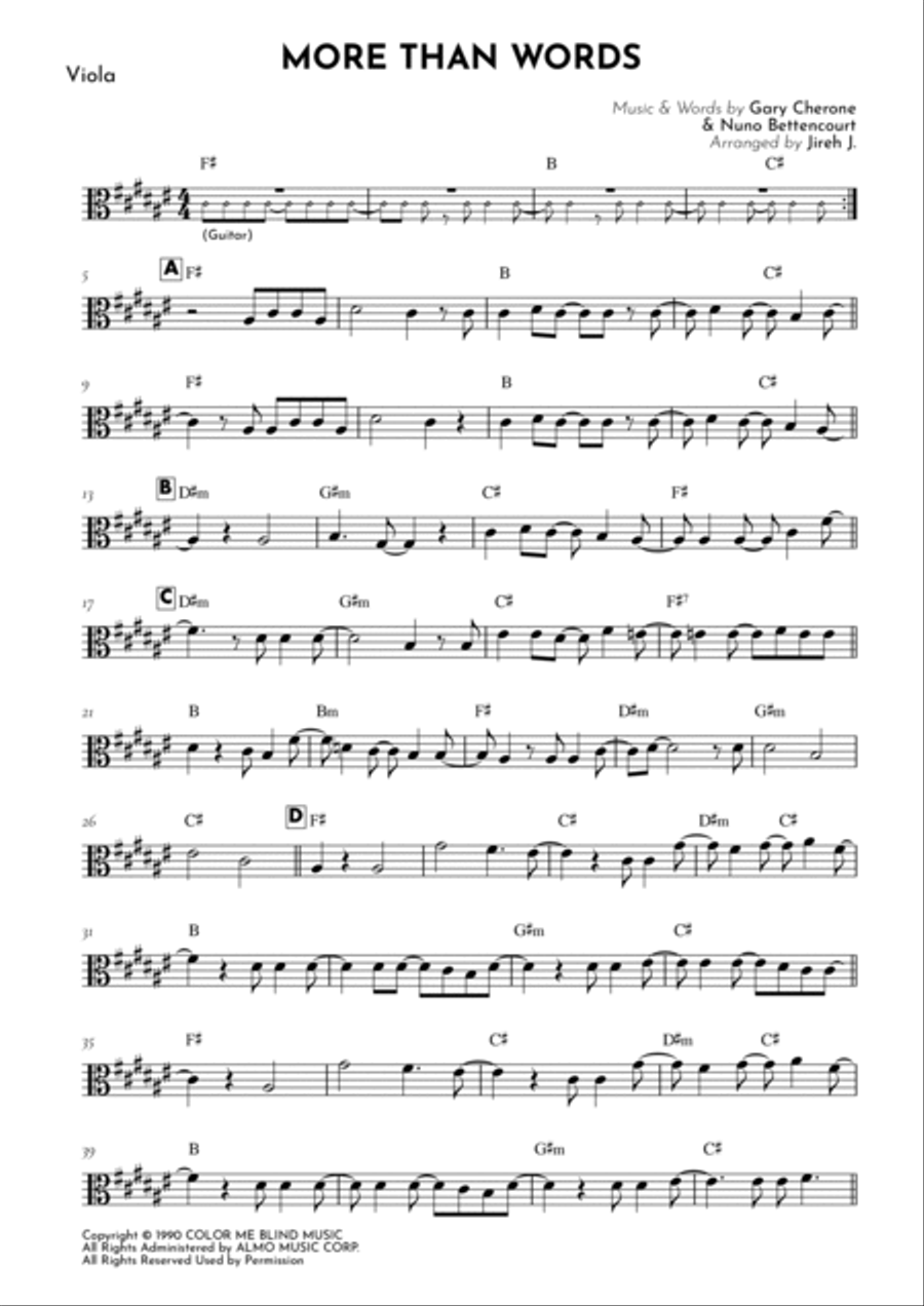 More Than Words Viola Solo scores gallery preview page 2