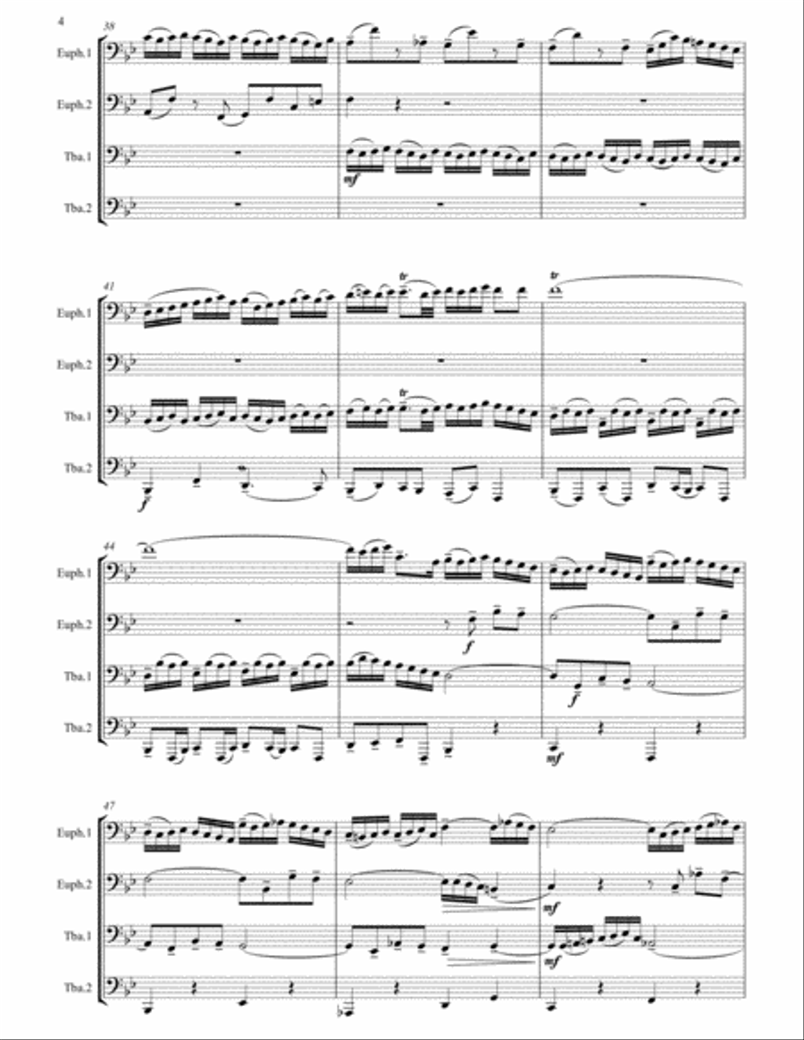 Little Fugue in G minor arranged for Tuba Quartet Tuba Quartet scores gallery preview page 5