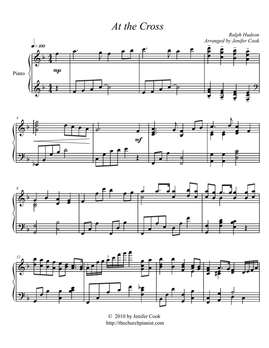 At the Cross Piano Solo scores gallery preview page 1