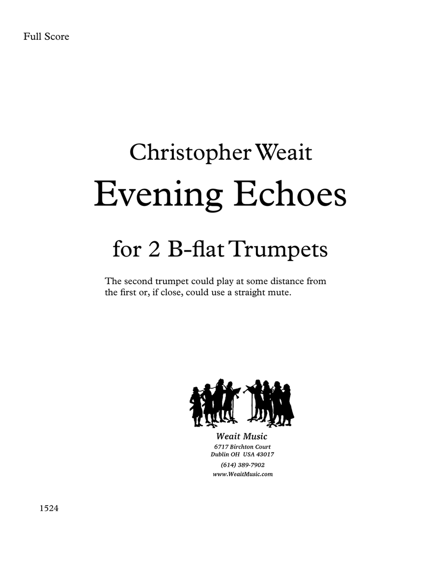Evening Echoes for 2 trumpets (1’30) Trumpet Duet scores gallery preview page 1