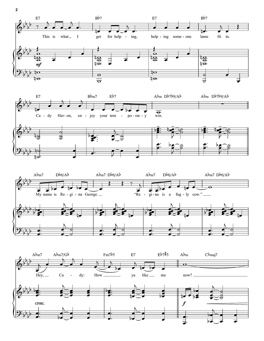 World Burn (from Mean Girls: The Broadway Musical) Voice scores gallery preview page 2