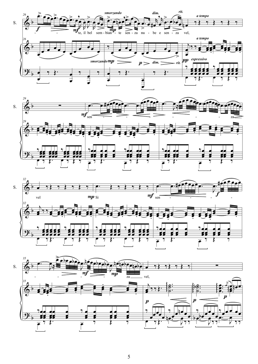 22 Italian opera arias for solo voices and piano 4-Part scores gallery preview page 5