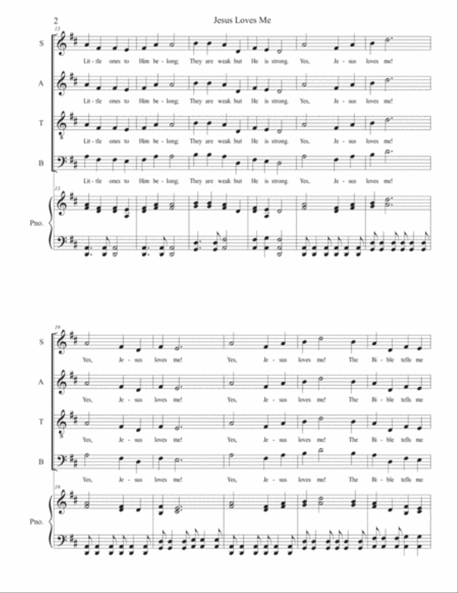 Jesus Loves Me Jesus Loves Me 4-Part scores gallery preview page 4