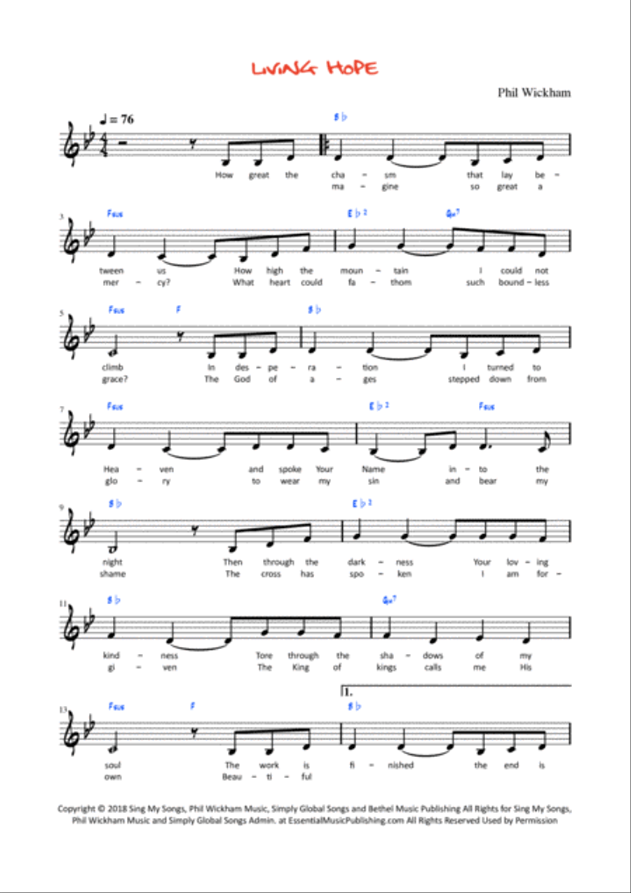 Living Hope Piano Solo scores gallery preview page 2