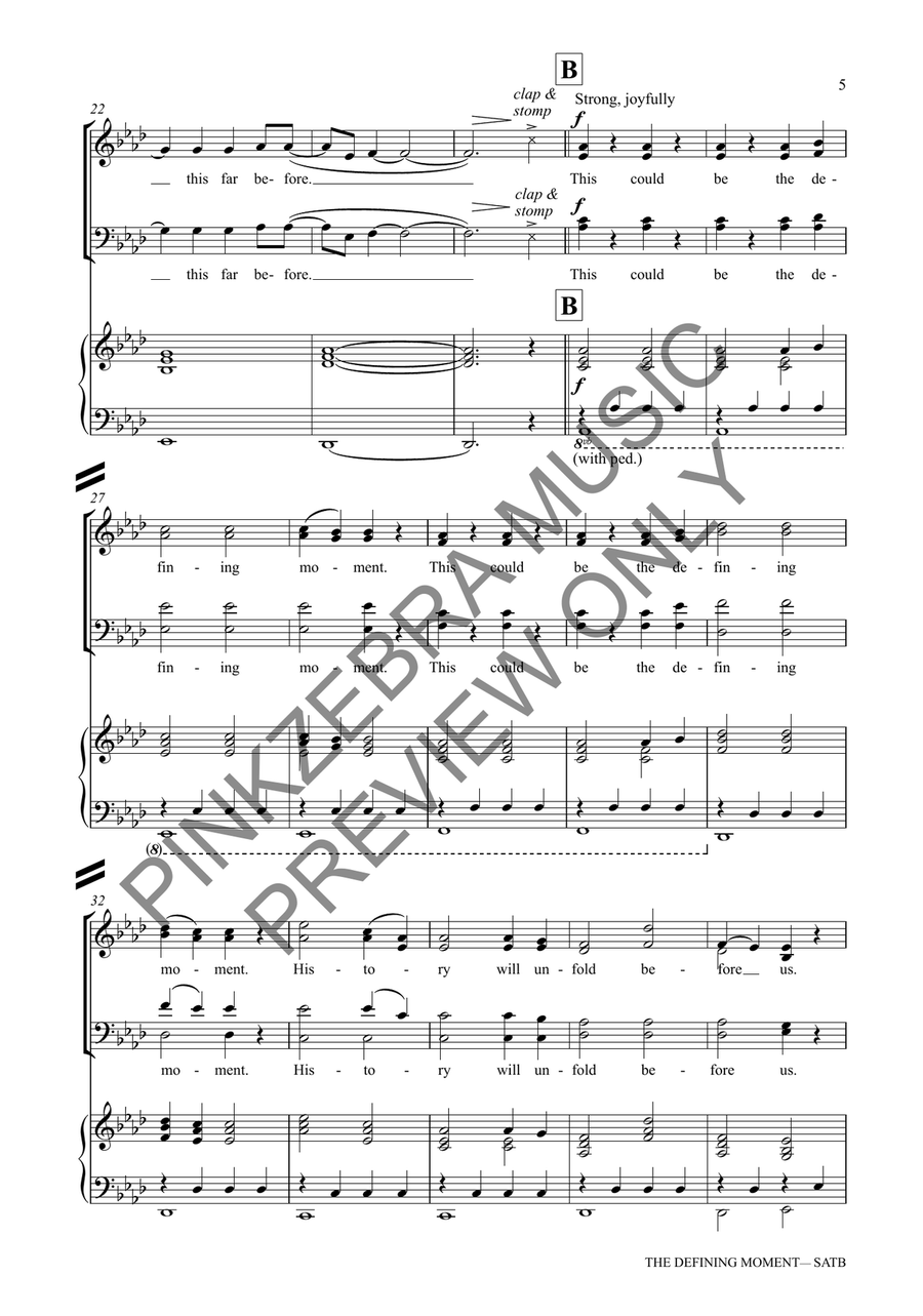 The Defining Moment (SATB) 4-Part scores gallery preview page 6