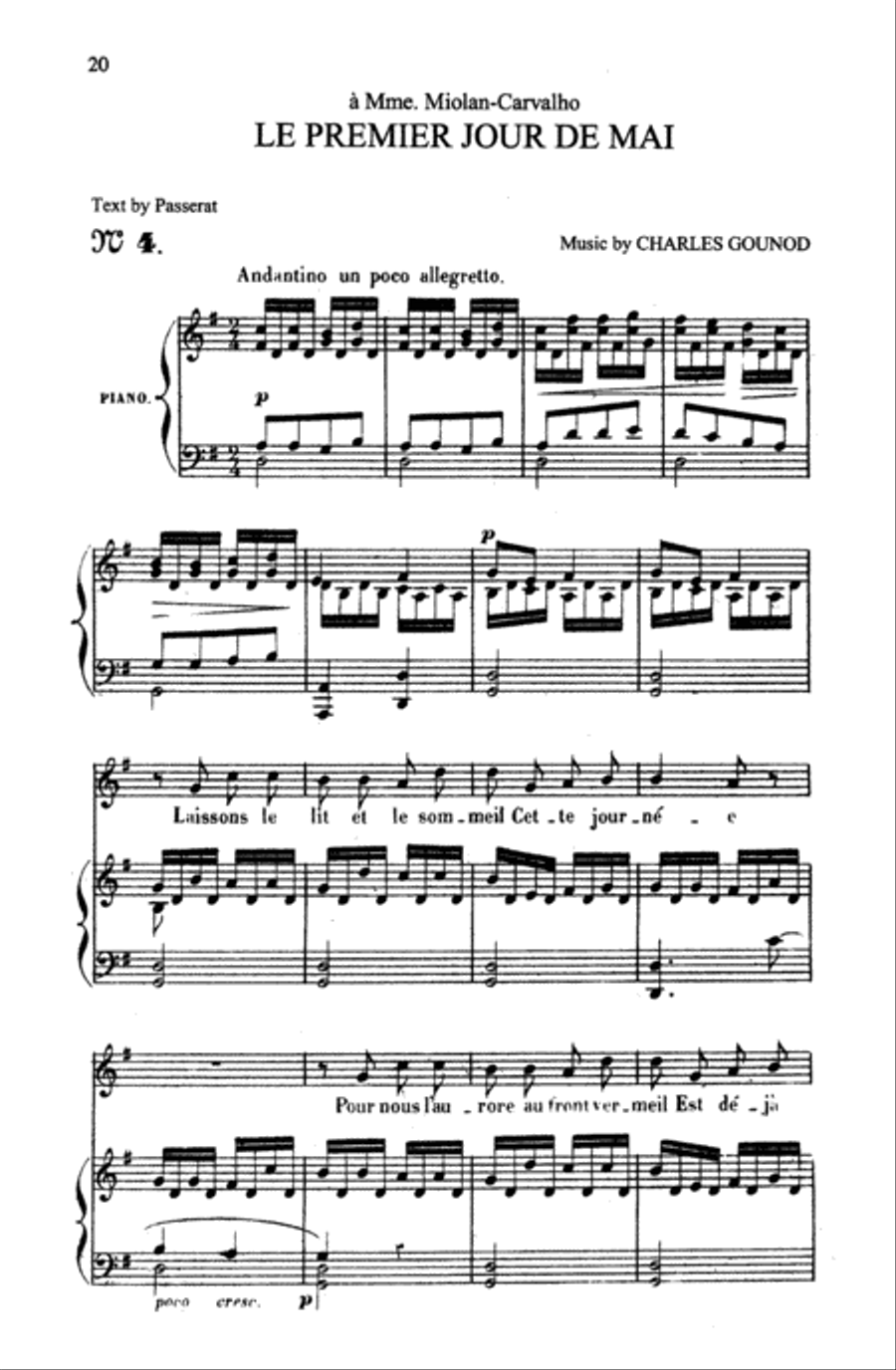 Gounod: Songs, Volume I, Medium Voice (French) Medium Voice scores gallery preview page 1