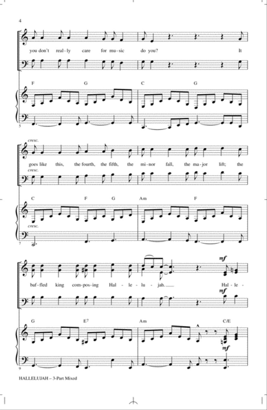 Hallelujah (arr. Mac Huff) 3-Part scores gallery preview page 2