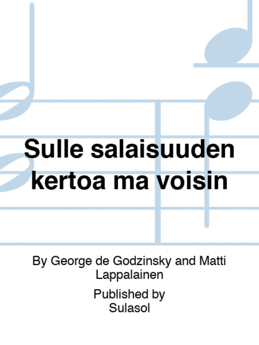 Sulle salaisuuden kertoa mä voisin TTBB scores gallery preview page 1