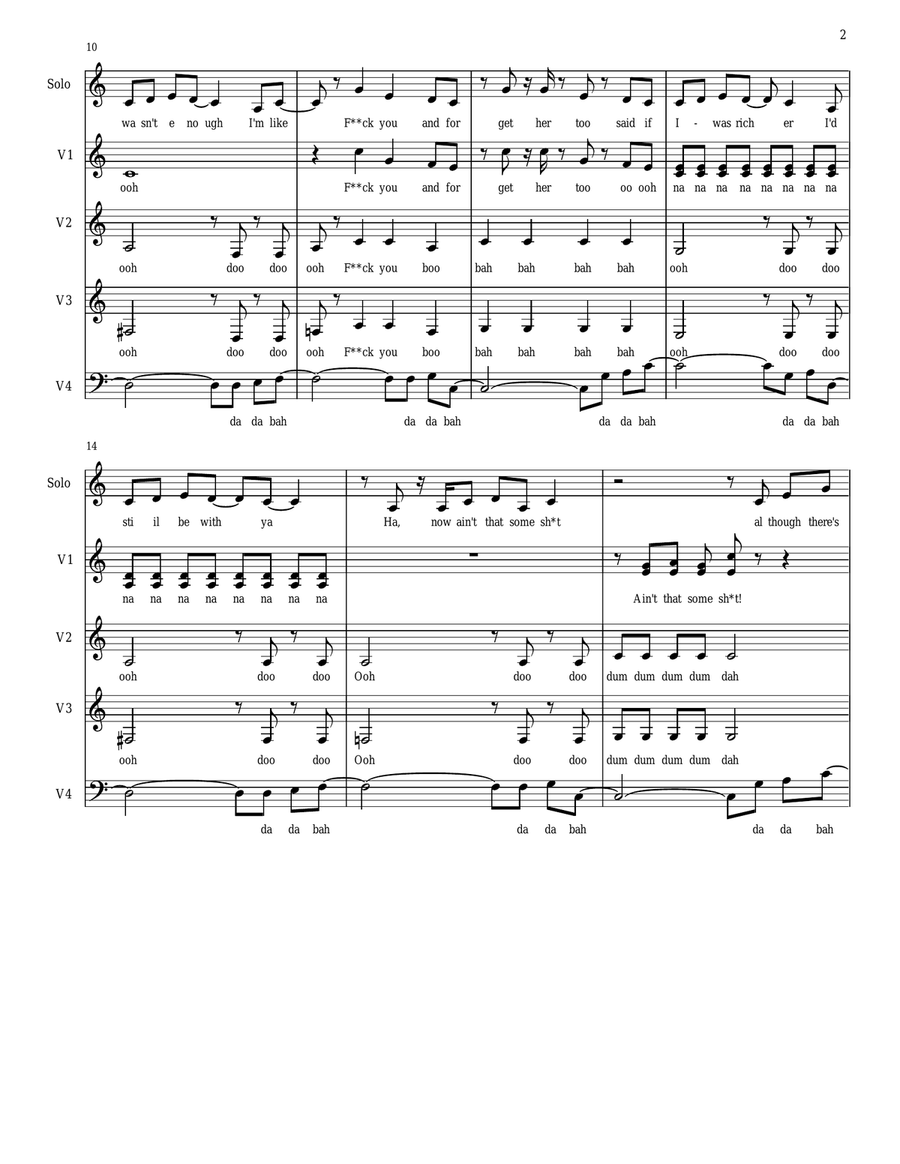 Fuck You 4-Part scores gallery preview page 2