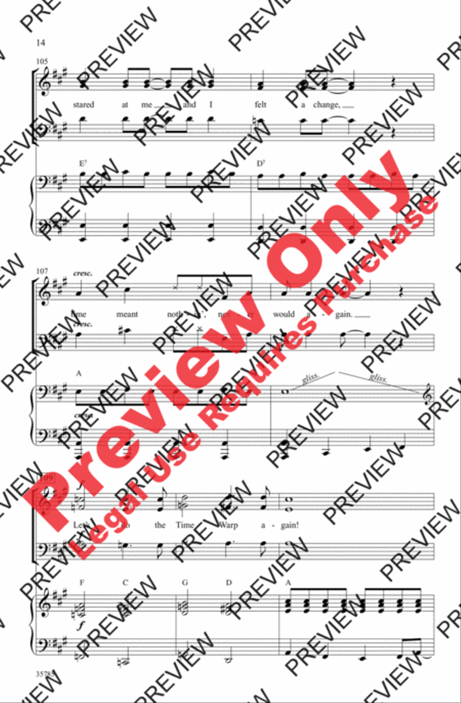 The Time Warp (from The Rocky Horror Picture Show) 3-Part scores gallery preview page 14