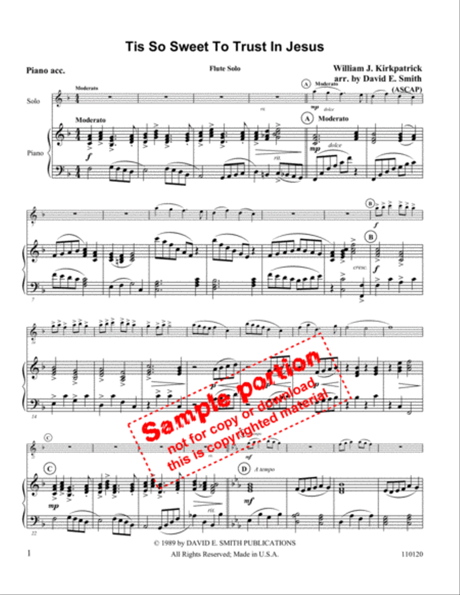 Tis So Sweet to Trust in Jesus Oboe scores gallery preview page 2