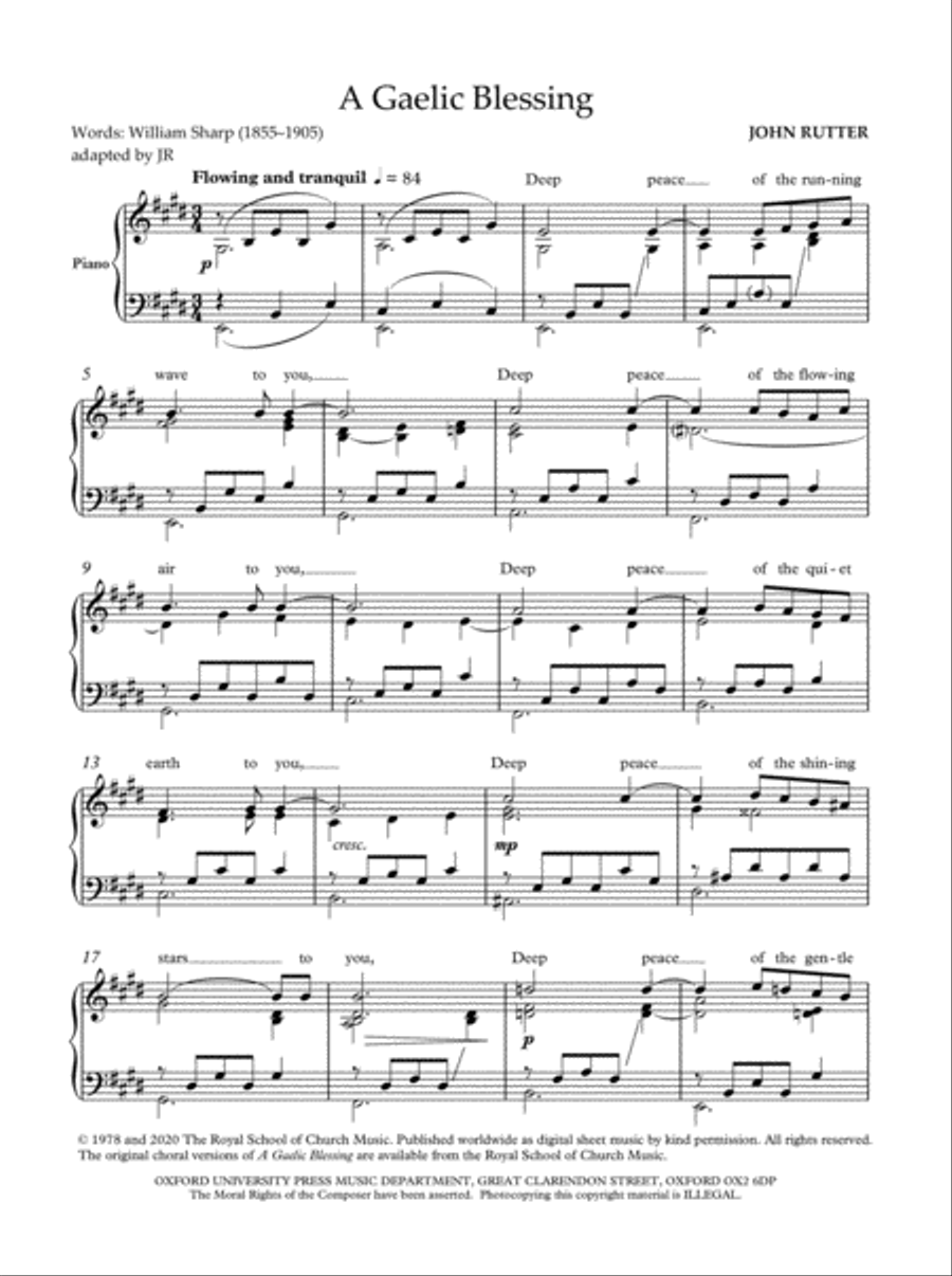 A Gaelic Blessing A Gaelic Blessing Piano Solo scores gallery preview page 2