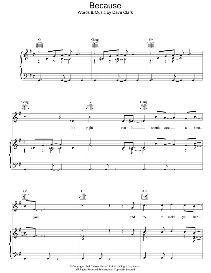 Because Because Acoustic Guitar scores gallery preview page 1