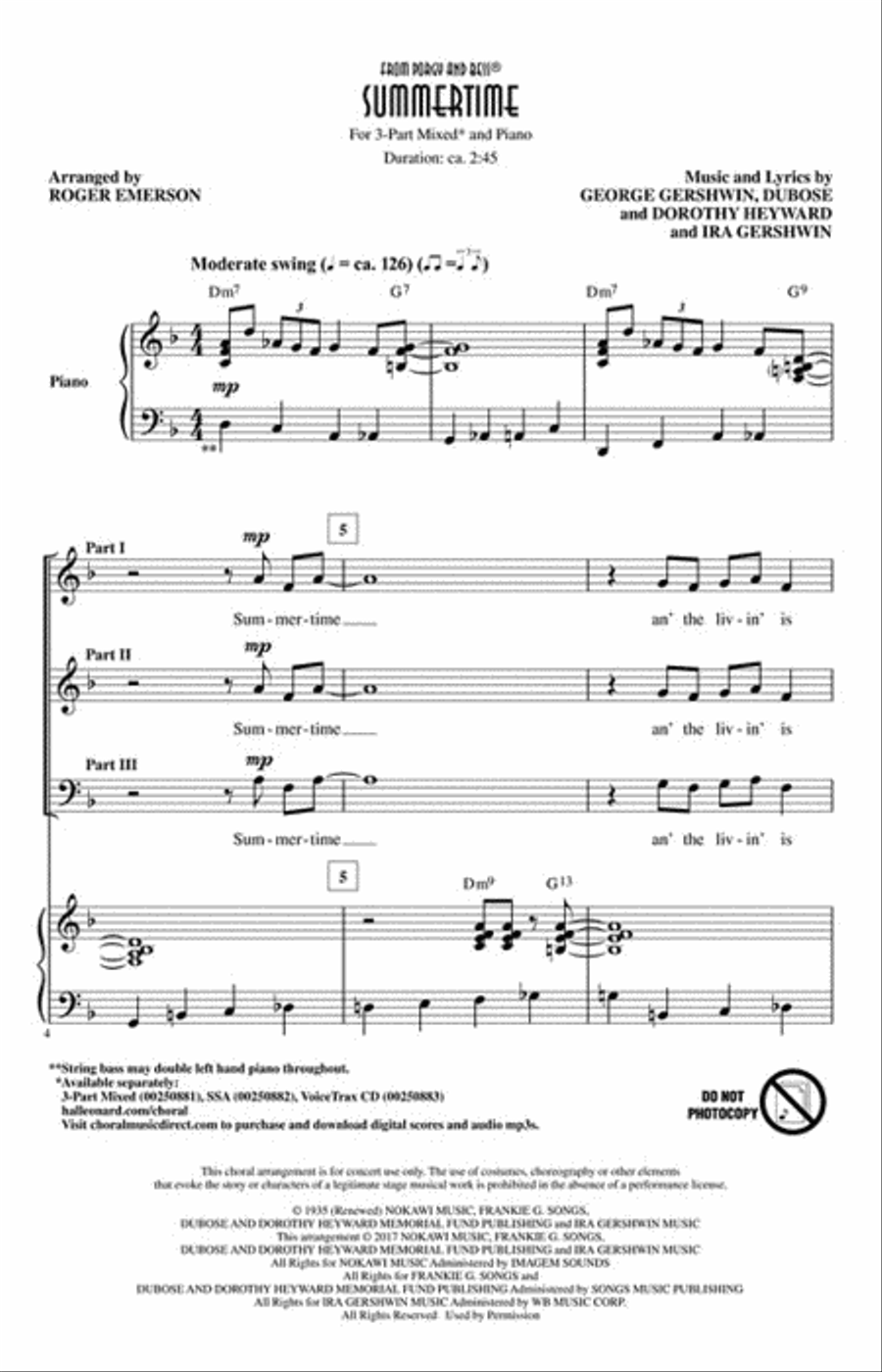 Summertime 3-Part scores gallery preview page 2