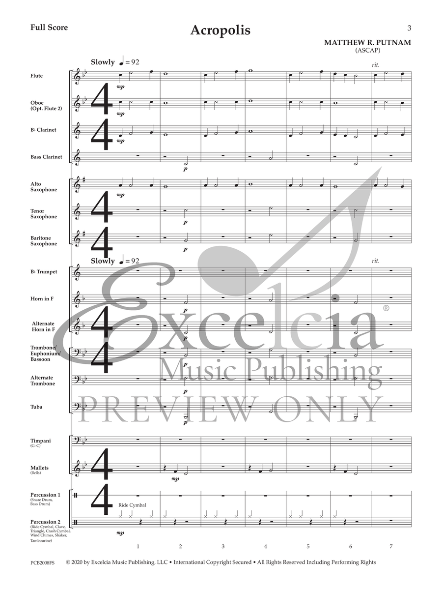 Acropolis (Score) Acropolis (Score) Concert Band scores gallery preview page 3