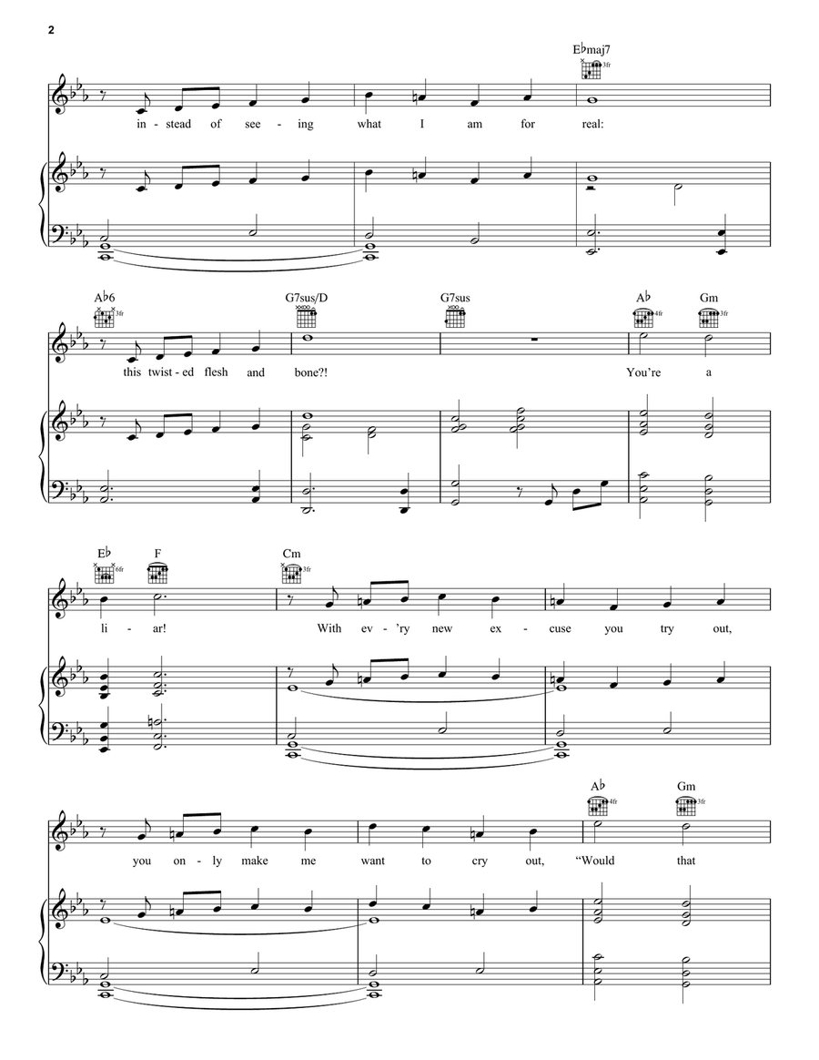 Made Of Stone (from the musical The Hunchback of Notre Dame) Piano, Vocal, Guitar scores gallery preview page 2