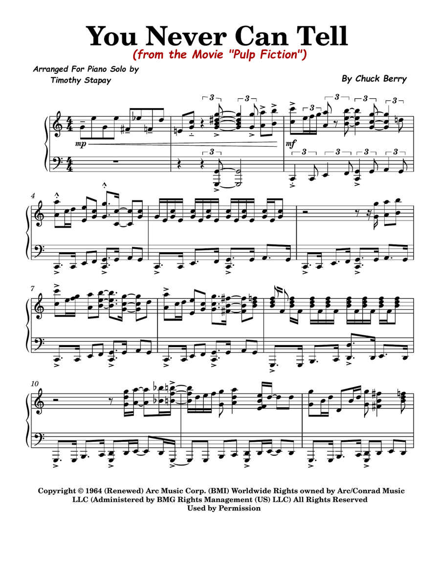 You Never Can Tell You Never Can Tell Piano Solo scores gallery preview page 1